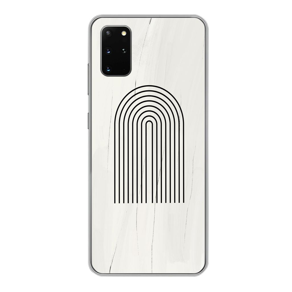 MuchoWow Handyhülle Schutzhülle Hülle für Samsung Galaxy S20 Plus Farbe - Regenbogen - Schwarz - Weiß Silikon Softcase Handy Hülle - Hartsc...