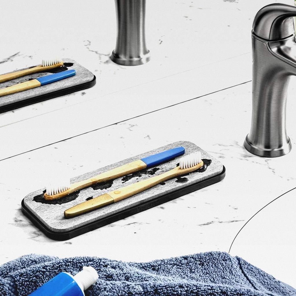 Spülbeckenablage aus Granit, Trockenstein-Kollektion, rutschfeste Unterseite, Kunststoff Diatomit Thermoplastischer Gummi