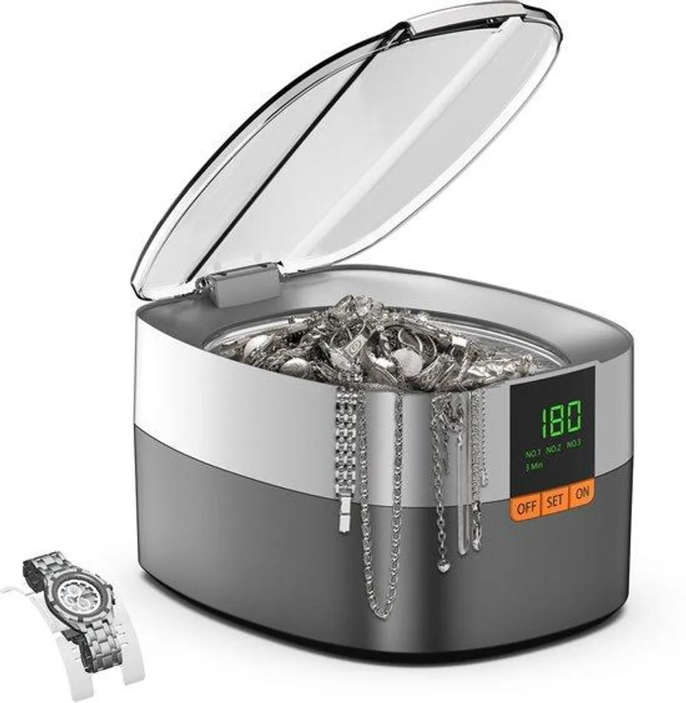 Nettoyeur ultrason 750 ml avec cuve inox pour prothèses et bijoux