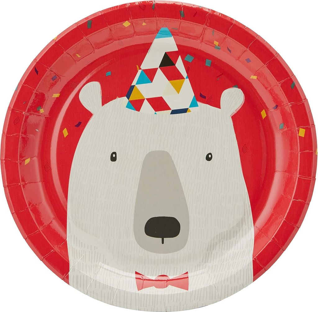 Procos - Party-Teller "Arctic", Papier 8er-Pack SG29392 (Einheitsgröße) (Weiß/Rot)