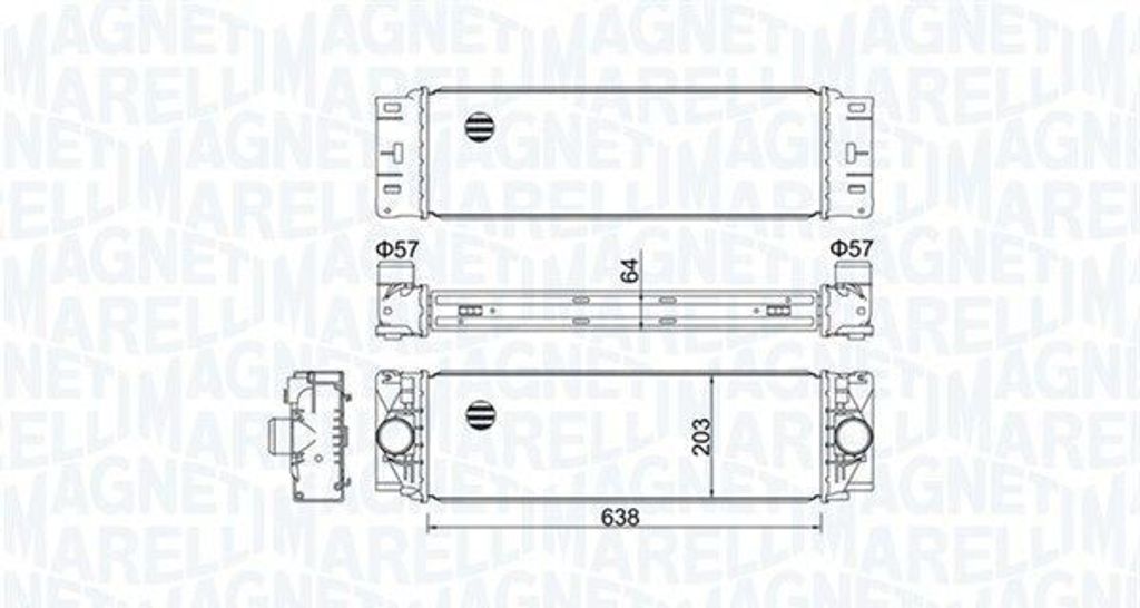 MAGNETI MARELLI 351319204760 Ladeluftkühler LLK für VW CRAFTER 30-50 Kasten (2E) Turbo Intercooler