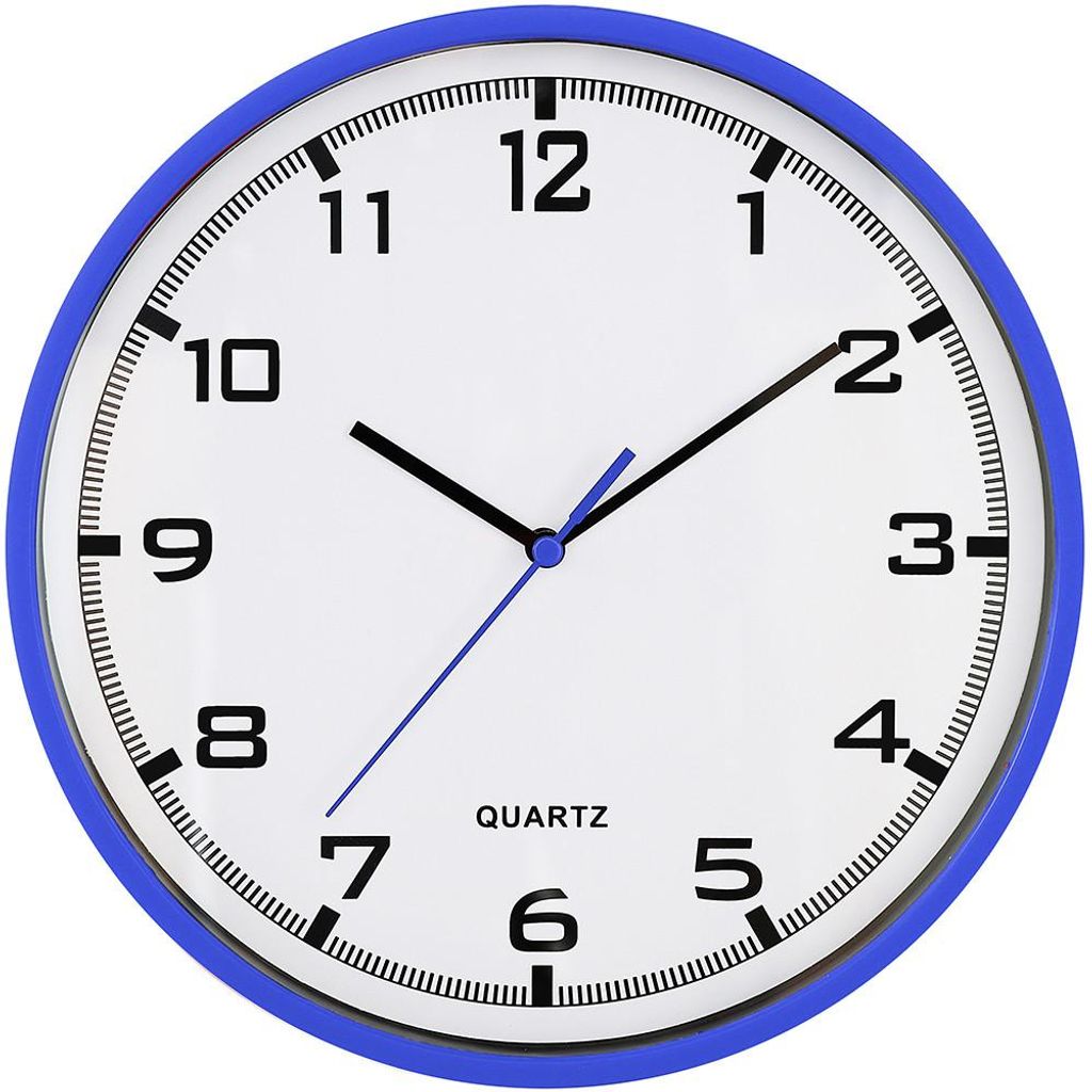 MPM-Quality Wanduhr Magit rund 255 mm Kunststoff Blau