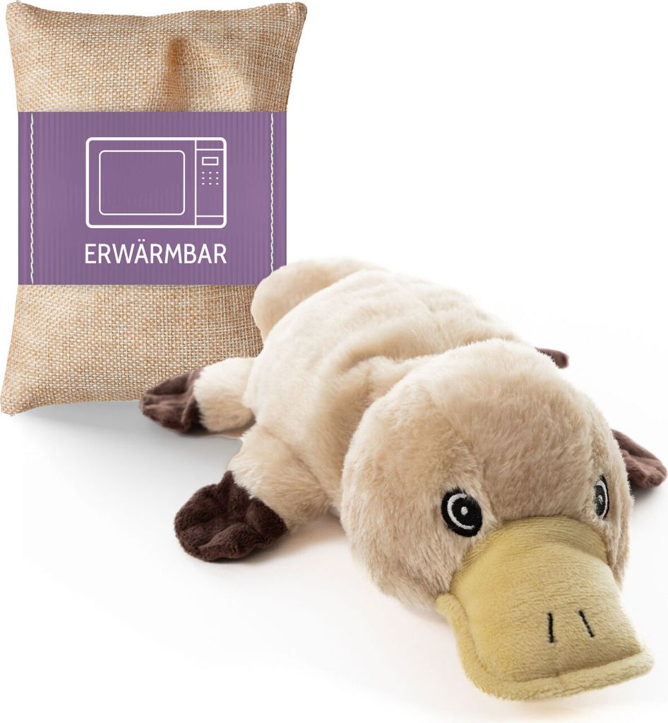 Habibi Plush Premium Wärmetier Schnabeltier herausnehmbares Körnerkissen