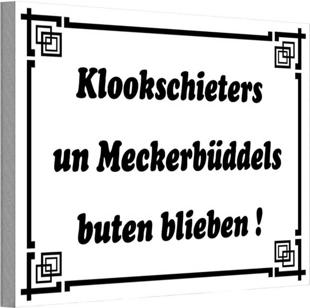 vianmo Holzschild 12x18 cm Klookschieters Meckerbüddels Dekoration