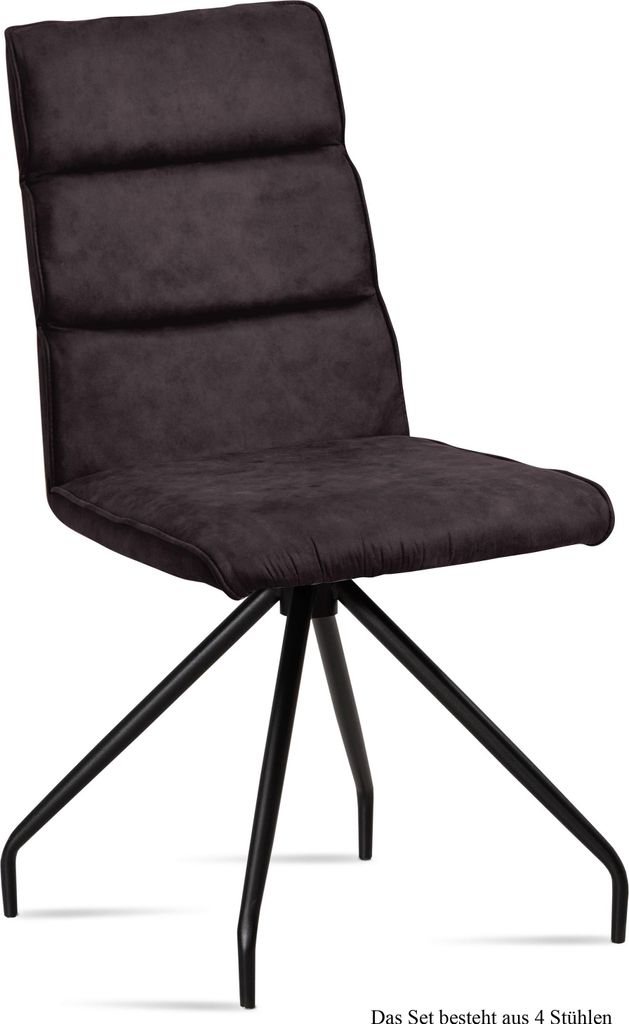 Esszimmerstuhl (4er-Set) Devnet 47x92x60 Schwarz/Espresso