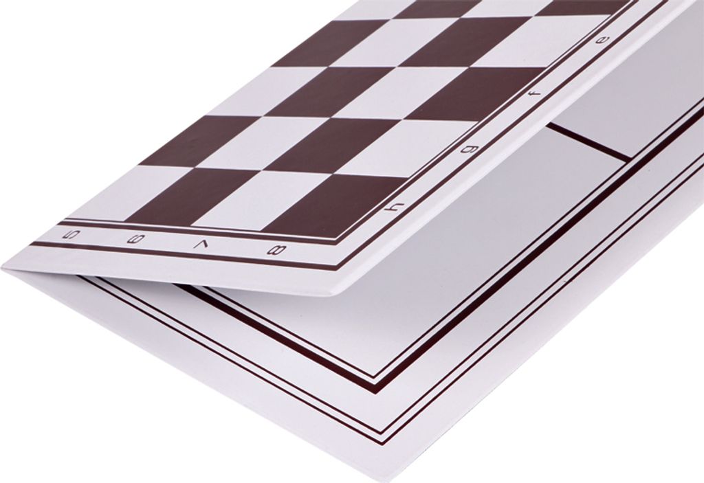 Doppelseitiges Schachbrett + Grinder aus Kunststoff (40x40cm), faltbar, weiß und braun