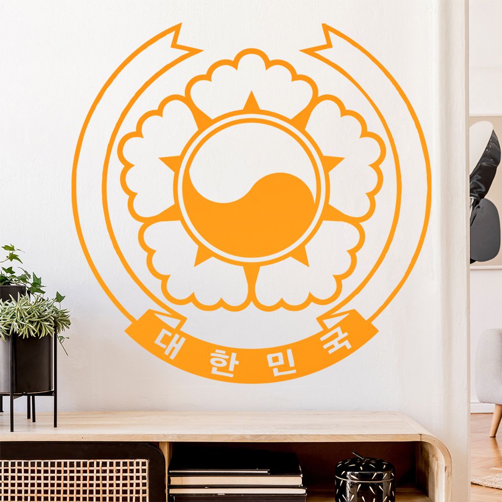 Südkorea Wappen Wandtattoo Wandaufkleber Wall Sticker - Dekoration, Küche, Wohnzimmer, Schlafzimmer, Badezimmer
