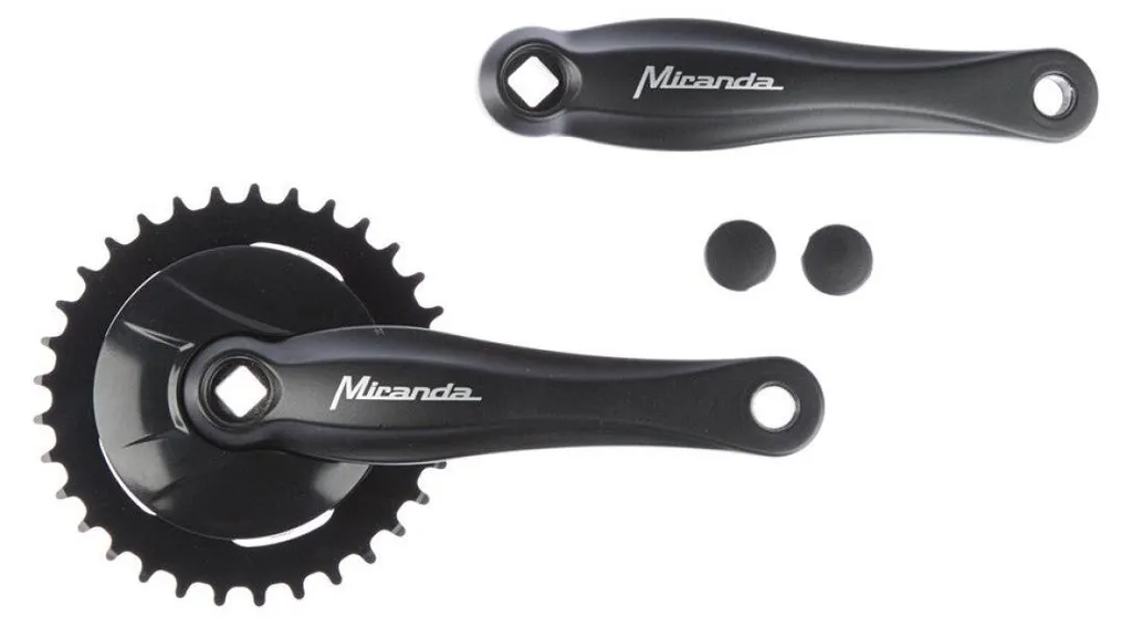 Pédalier Miranda Beta 1 Noir Ensemble de manivelles 38 dents 3/32"