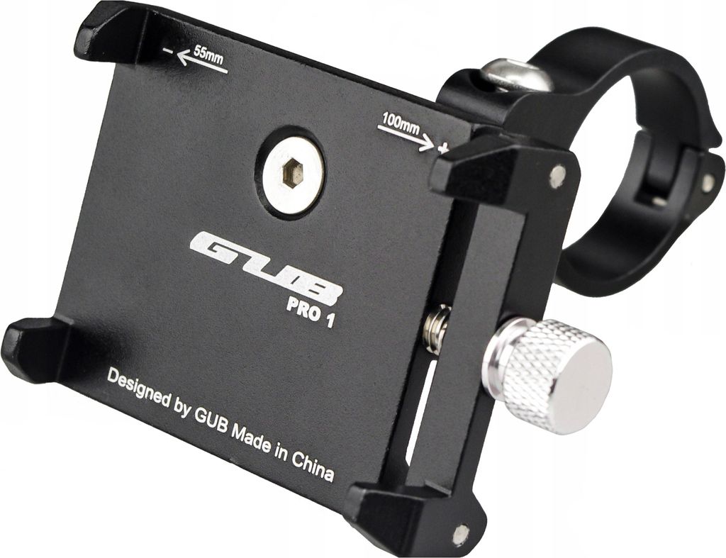 Robuste Handyhalterung GUB PRO1 für Xiaomi M365 / M365 PRO / PRO 2 / 1S / Essential / Mi 3 / Ninebot MAX G30 / Motus Scooty 10 Roller - Farbe Schwarz