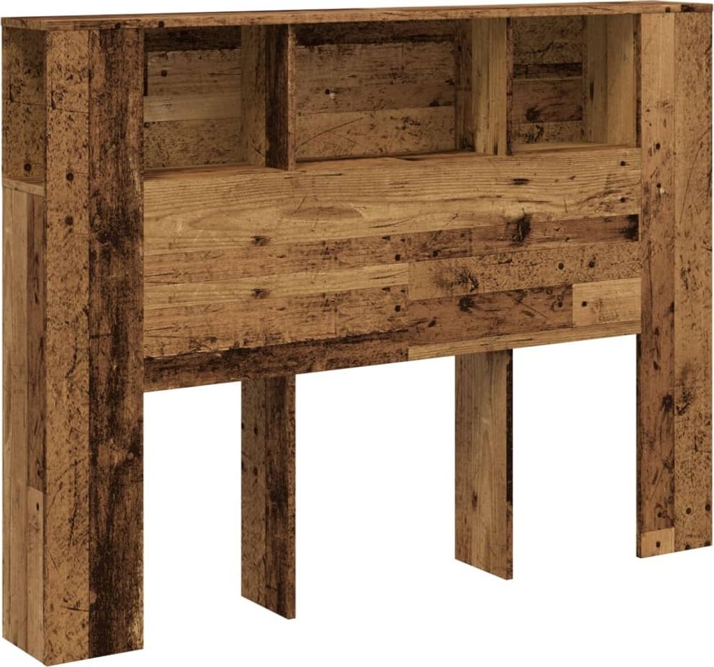 Kopfteil mit Stauraum Altholz-Optik 140x18,5x102,5 cm