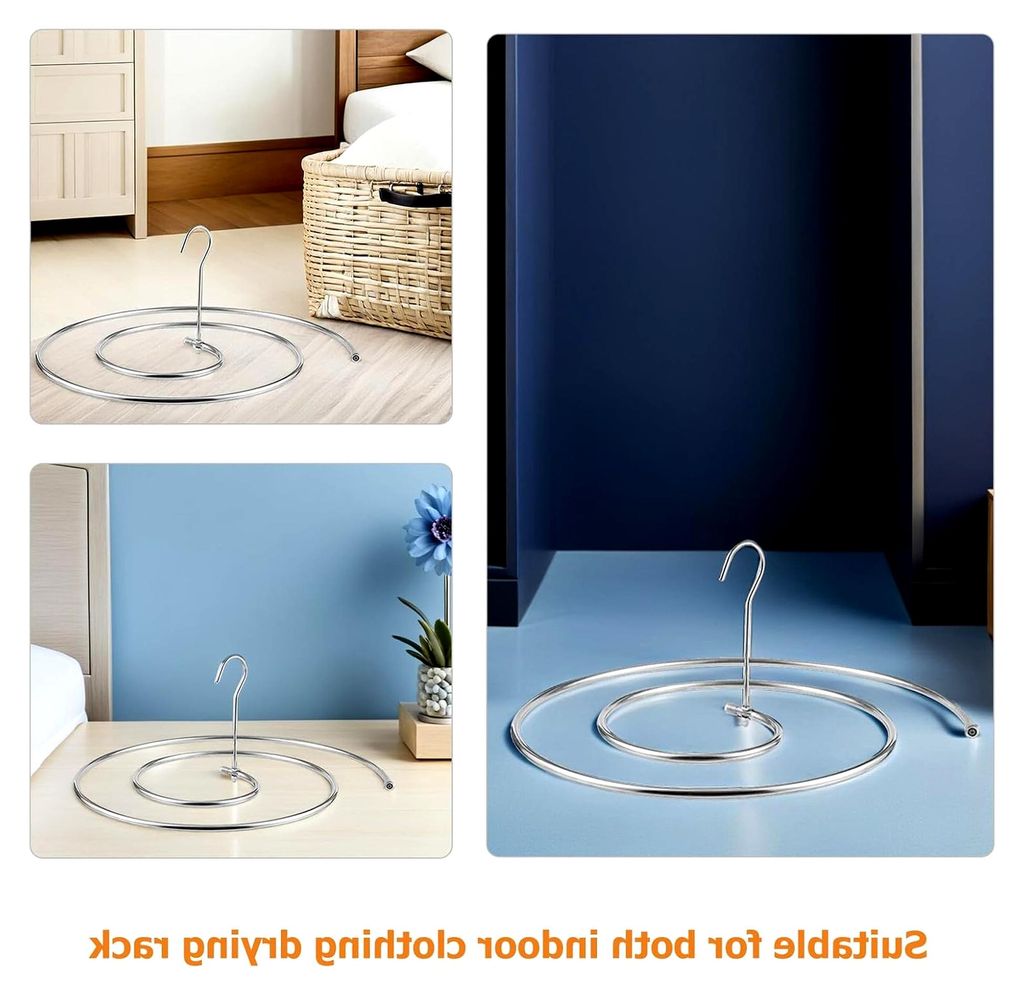 4-teiliges Wäscheständer-Set aus Edelstahl mit Spiraldesign für Handtücher, Bettdecken und Tischdecken, tragbarer Wäschetrockner für Balkon u...