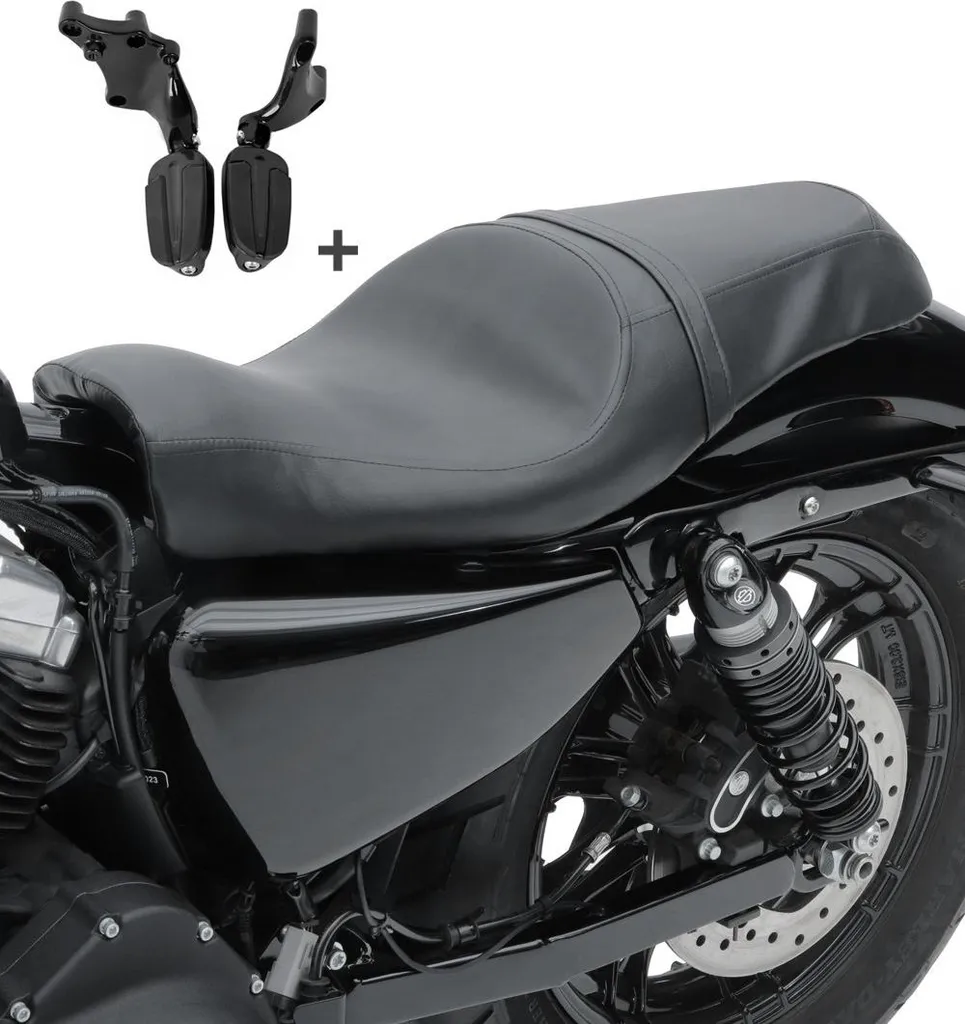 Selle Double Anti-Mal de Dos pour Harley Sportster 1200 Iron Assise