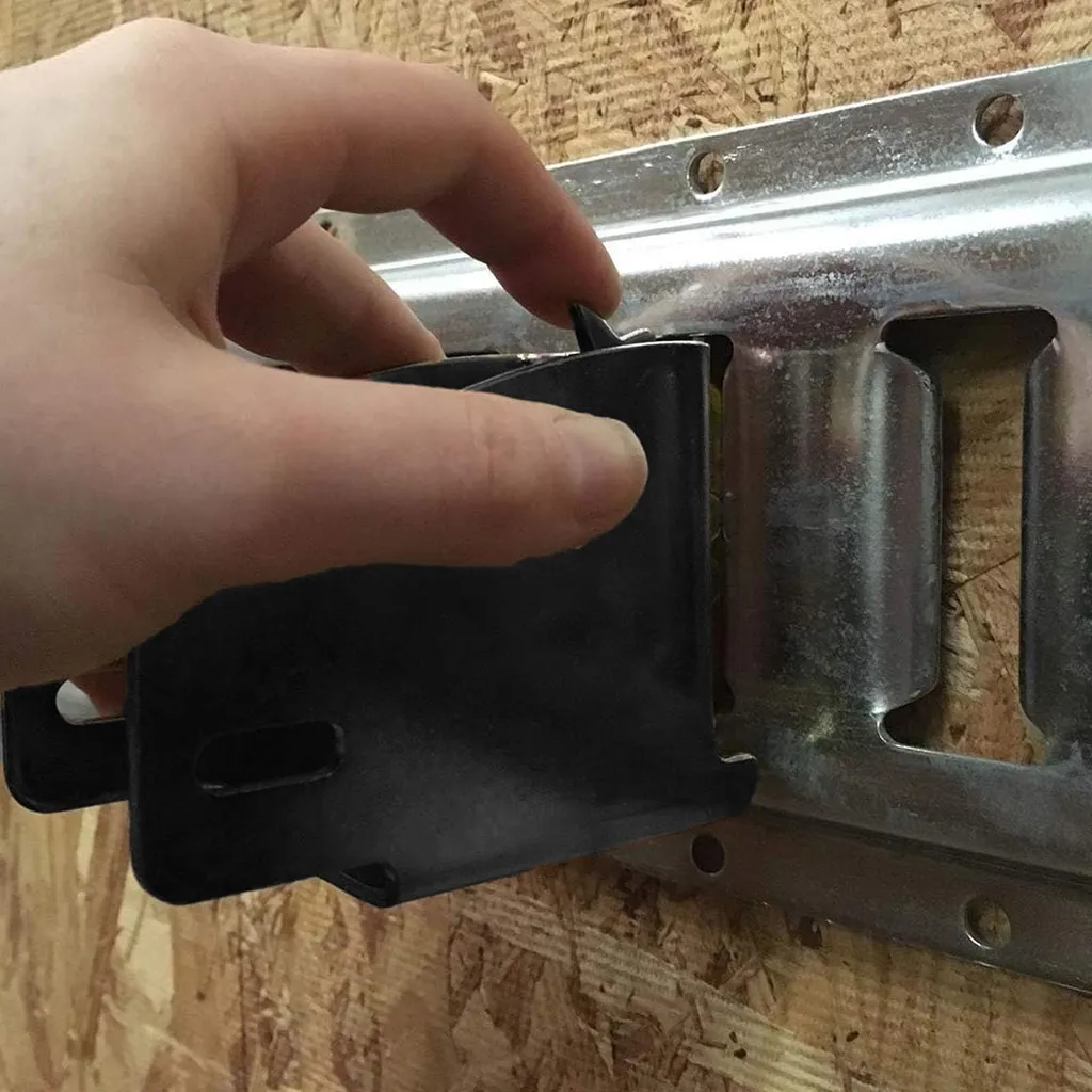4 Embouts E-Track pour Poutre Bois, Support de Charge Robuste Noir