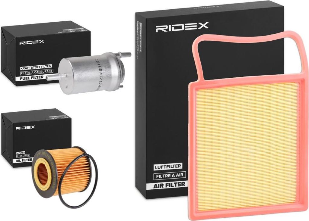 RIDEX Filterset Inspektionspaket Filtersatz für VW POLO (9N) für SKODA Fabia I Combi (6Y5) FABIA (6Y2) FABIA Stufenheck (6Y3) Fabia I Praktik (6Y5)
