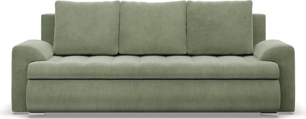 Sofa 3-Sitzer mit Schlaffunktion Foresta, Cord - Grün Produktbild 