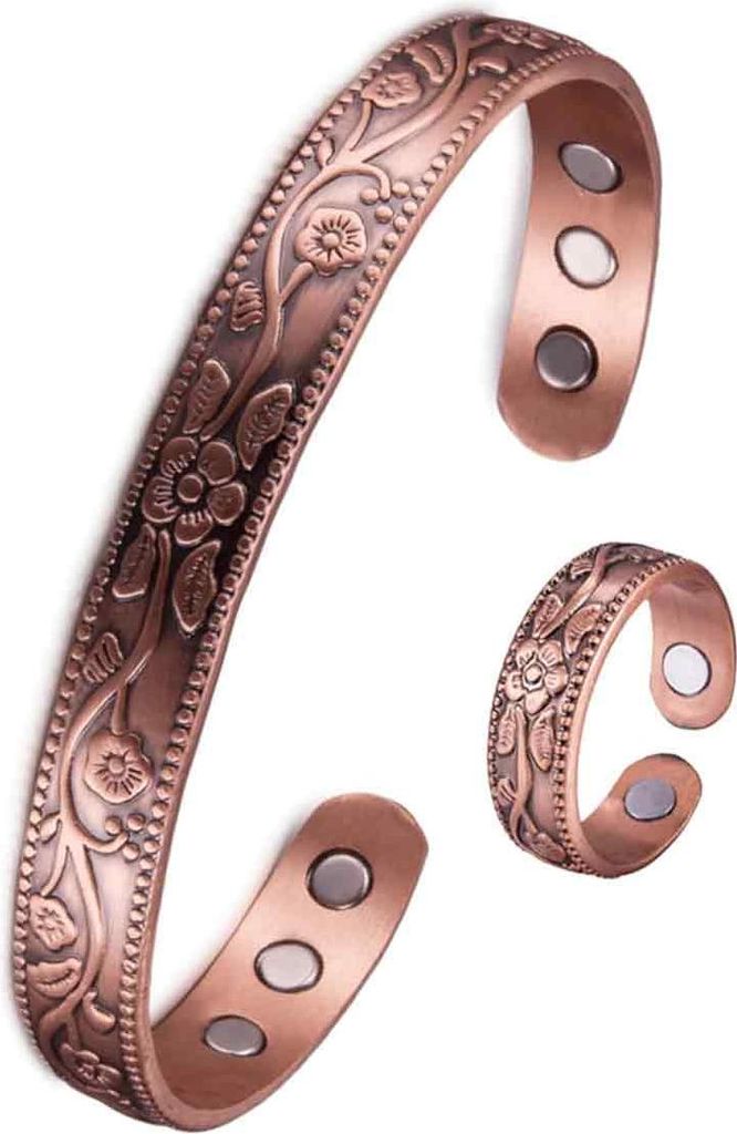 Magnetarmband-Ring-Set aus reinem Kupfer zur Linderung von Produktbild 