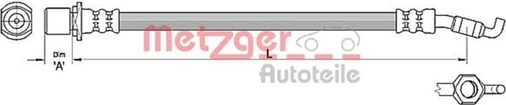 Metzger Bremsschlauch hinten für Toyota Avensis T25 Kombi Stufenheck