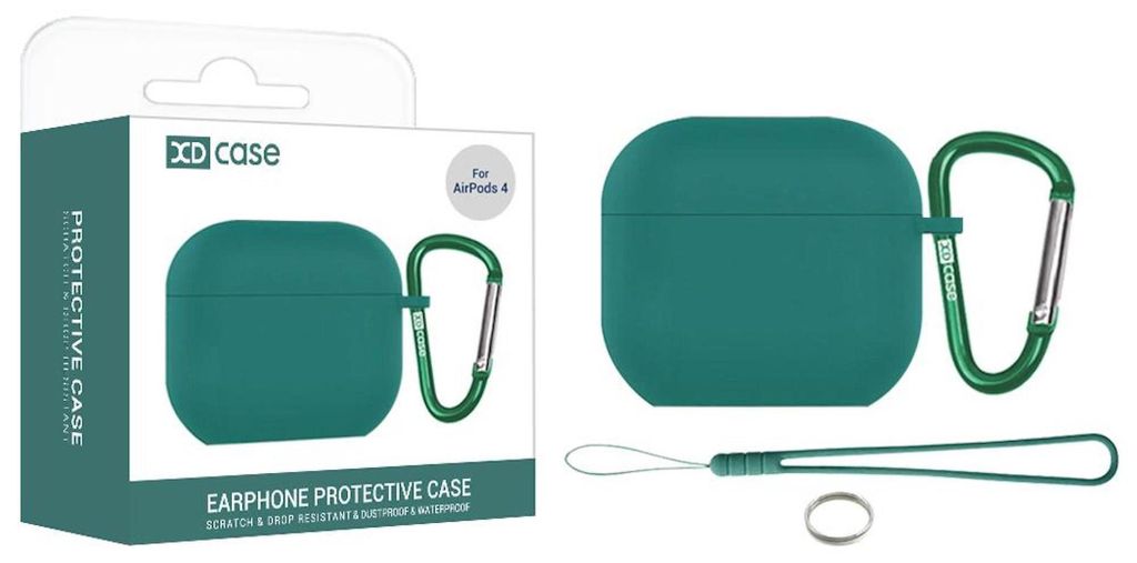 Silikon Full Cover Schutzhülle Case für AirPods 4 2,5 mm mit Befestigungshaken