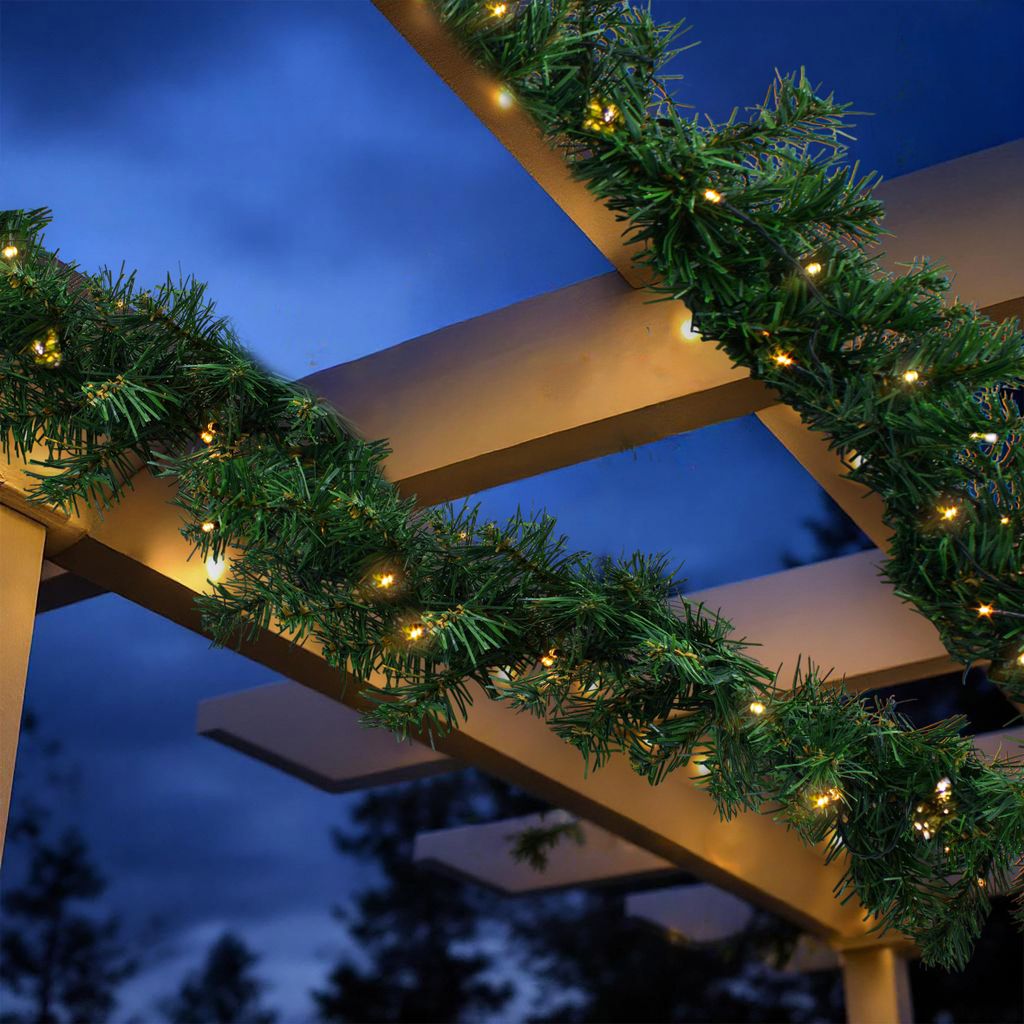 Guirlande De Noël Lumineuse 9 Pieds – Bleu Argent – 40 Leds, Fonctionne Sur Piles