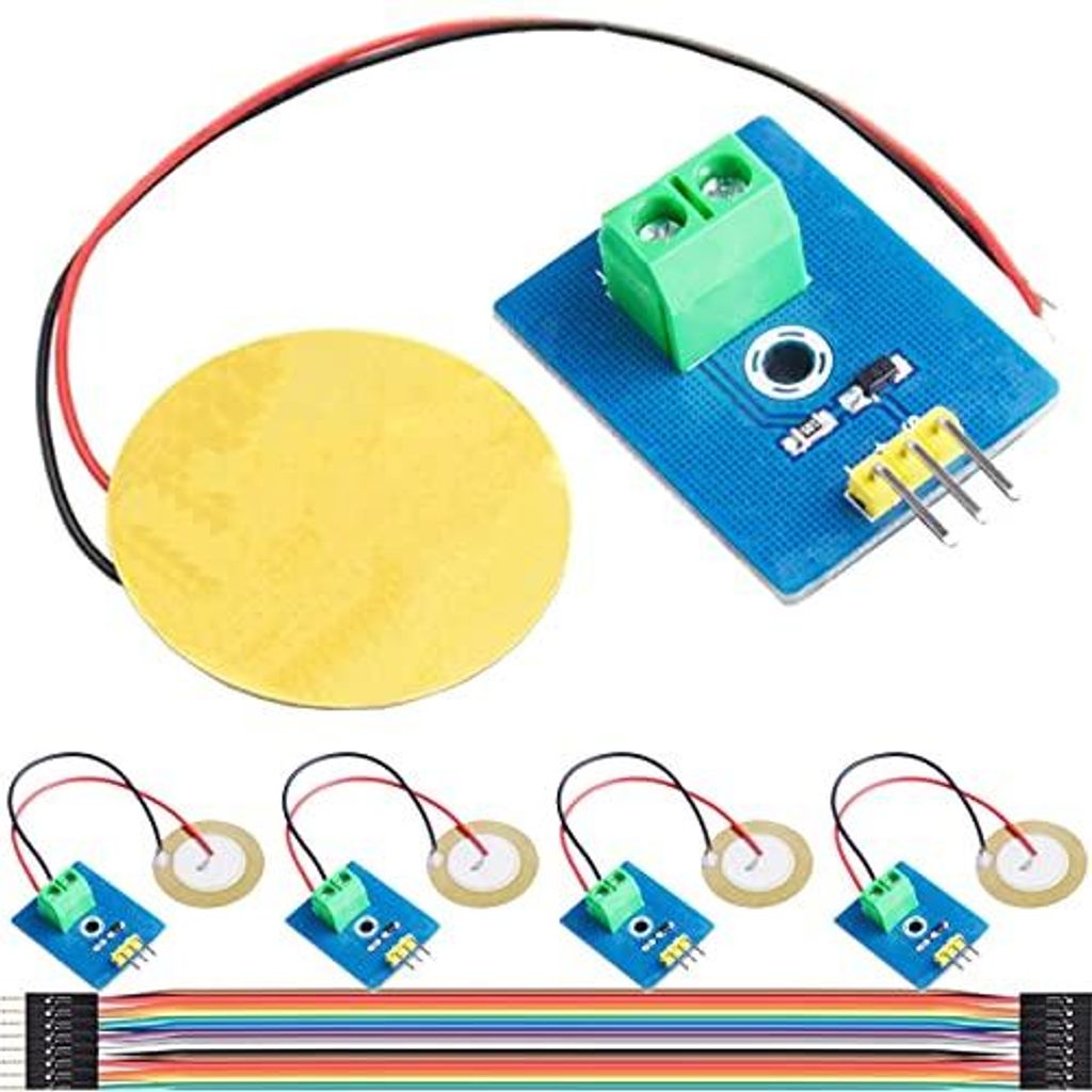 Ceramic Piezo Vibration Sensor Modul 3.3V 5V erkennt Vibrationen Sensor analoges Signalausgangsmodul mit Dupont-Kabel für Arduino DIY Kit(5 Stück)