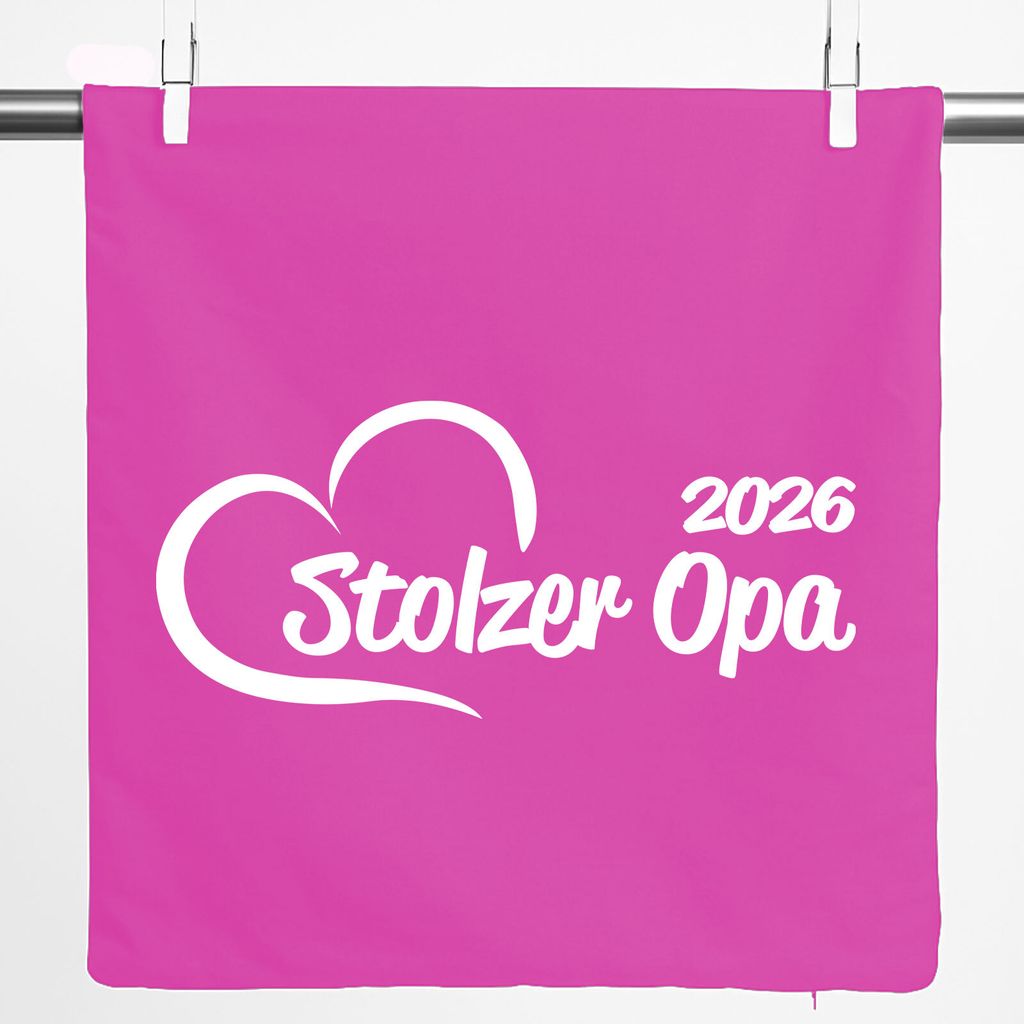 Huuraa Kissenbezug Stolzer Opa 2026 Herz 40x40cm Fuchsia Baumwolle Dekokissenbezug Geschenkidee