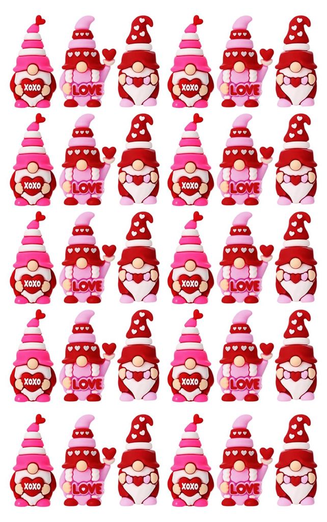 Elfenpuppen-Set zum Valentinstag, Mini-Gnome aus Kunstharz, romantische rosa-rote Herzdeko, Gastgeschenke, Etageren-Display, Versteckspiel