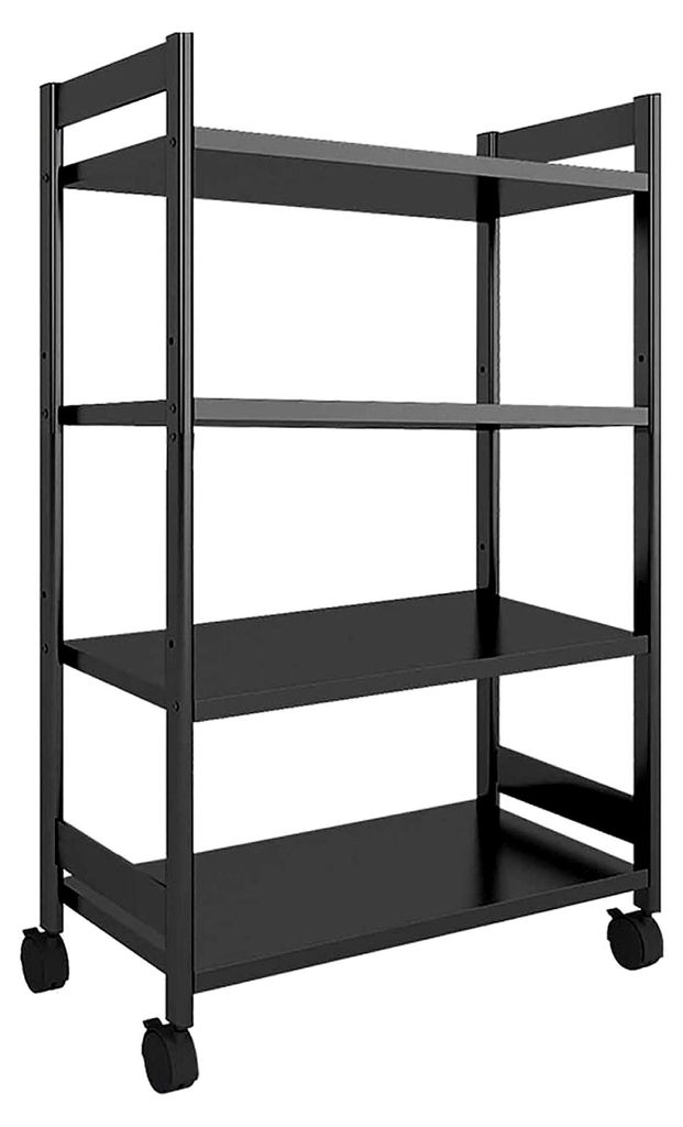 Mikrowellenständer, 4-stöckig, Küchenregal, Aufbewahrung für Küchenutensilien, stabiles schwarzes Design, 71 cm Höhe, platzsparende Lösung f...