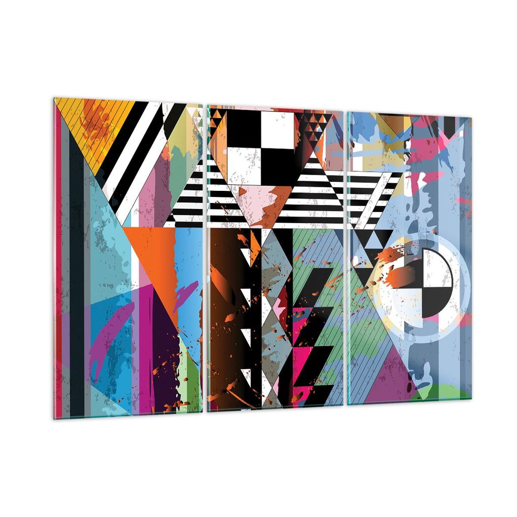 Bilder auf glas - Abstraktion modern - 105x70cm - Glasbilder - Wandbilder - Kunstdruck - zum Aufhängen bereit - Wanddekoration aus Glas - Glas Bil...