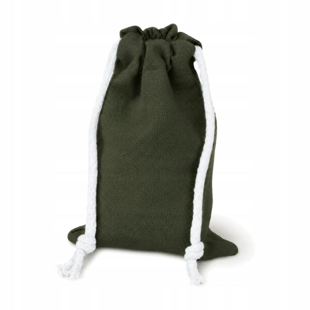 Baumwoll-Geschenkbeutel Grün 10×15 cm – 220 g mit Kordelzug Produktbild 