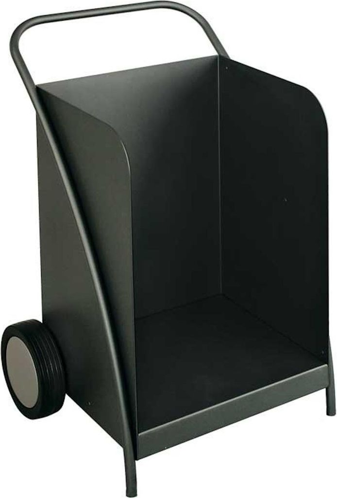 Heibi Holzwagen aus pulverbeschichtetem Stahl schwarz glimmer 42x51x77 cm Kaminholzwagen