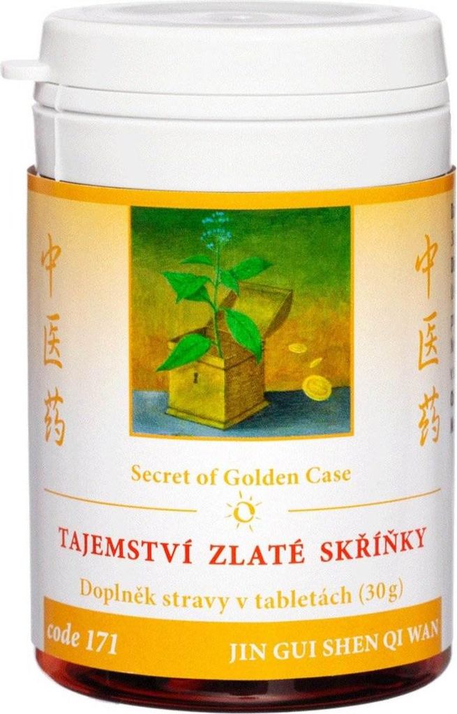 A product label on a white background, featuring an illustration of a plant growing out of a treasure chest.