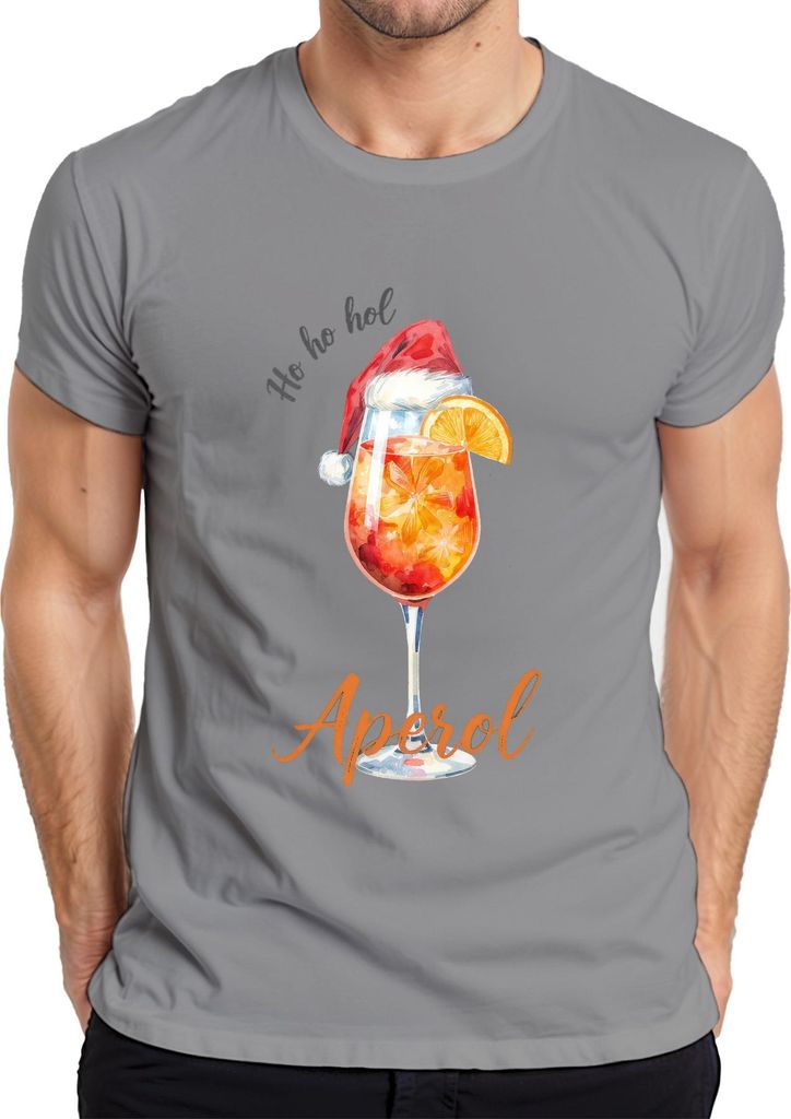 Ho ho hol mir Aperol Weihnachten Spritz Weihnachtscocktail Gesche Herren T-Shirt, Grau, XL