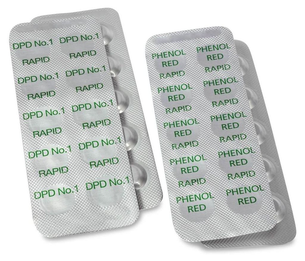 120 Tabletten für Pooltester Chlor/ pH-Wert (12 Streifen) Produktbild 