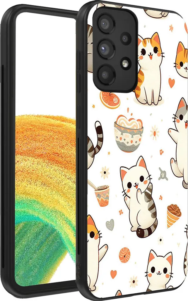 Cover Divertente Samsung A33 5G Gattini - Custodia Protettiva per Ragazzi