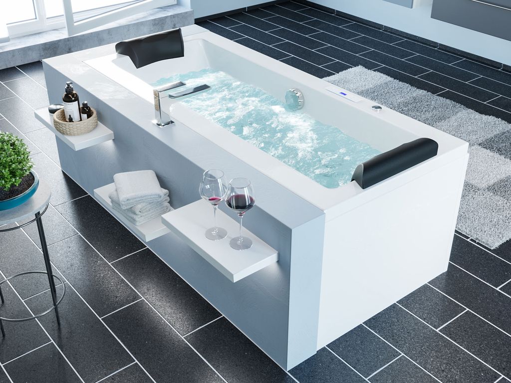 Rechteck Whirlpool Deus 182x80 Germany 20 Massagedüsen ohne Armatur : Ohne Armaturen Varianten: Ohne Armaturen