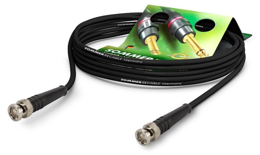 Video-Patchkabel HD-SDI (HDTV) SC-Vector 0.8/3.7, 1 x 0,50 mm² | BNC / BNC, DAMAR & HAGEN | 10,00m | grün | blau