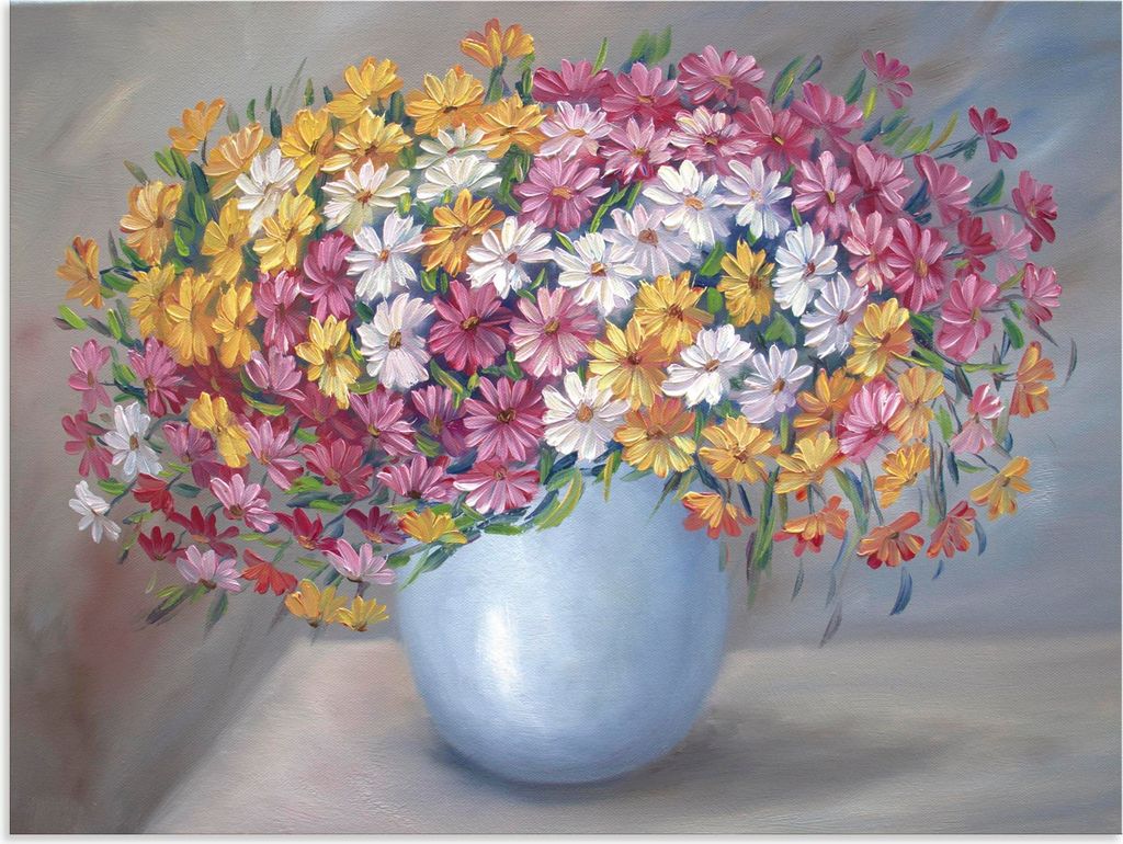 ARTland Wandbild Alu für Innen & Outdoor Bunte Blumen Größe: 80x60 cm