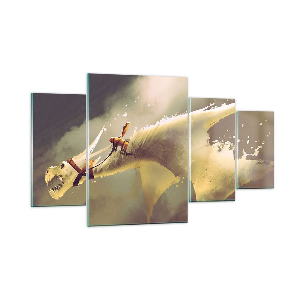 Bilder auf glas - Kreatur Abstraktion - 160x90cm - Glasbilder - Wandbilder - Kunstdruck - zum Aufhängen bereit - Wanddekoration aus Glas - Glas Bi...