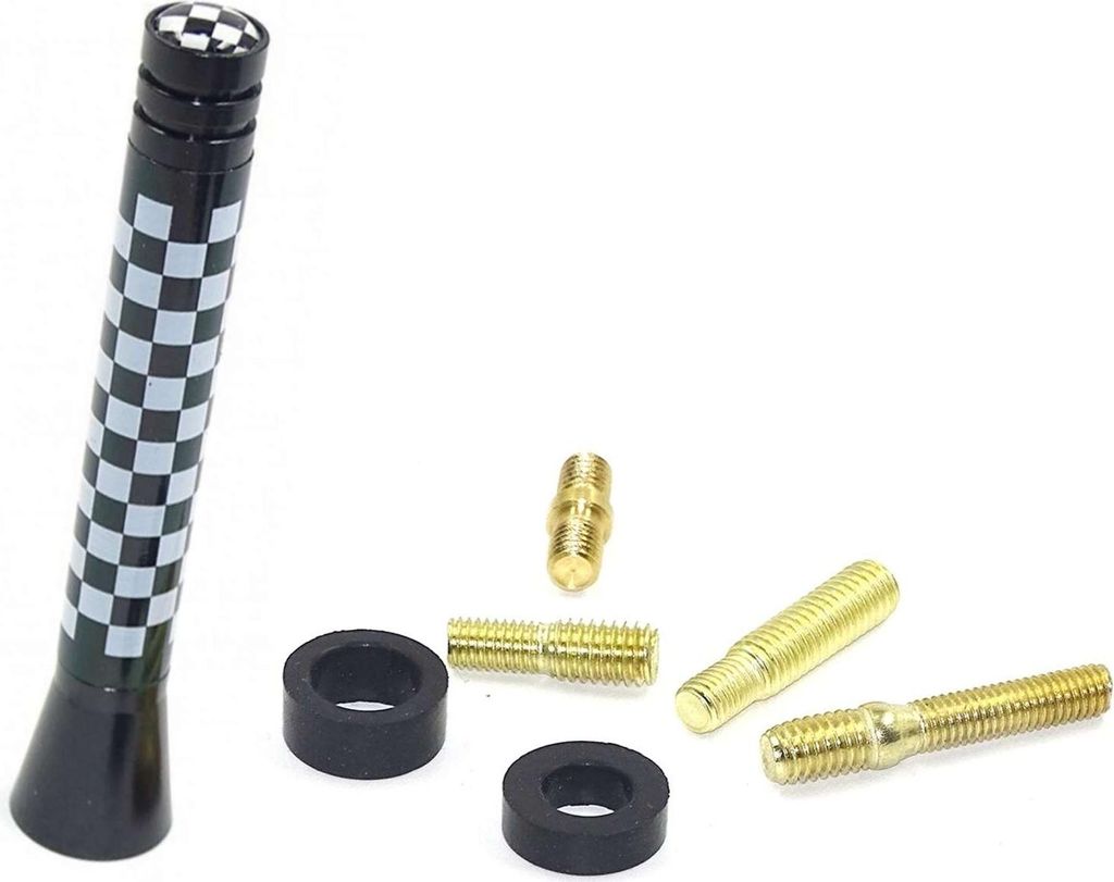 Overdrive-Racing Antenne Dach Stabantenne Start-Ziel Flagge klein Kompatibel Mit Mini Cooper S ONE Cabrio Clubman Coupe Countryman Roadster
