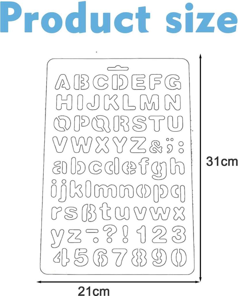 QZKJQDD Buchstaben-Schablonen-Set – 42 Stück, 10,5 X 7,6 Cm – Wiederverwendbare PET-Schablonen – Für