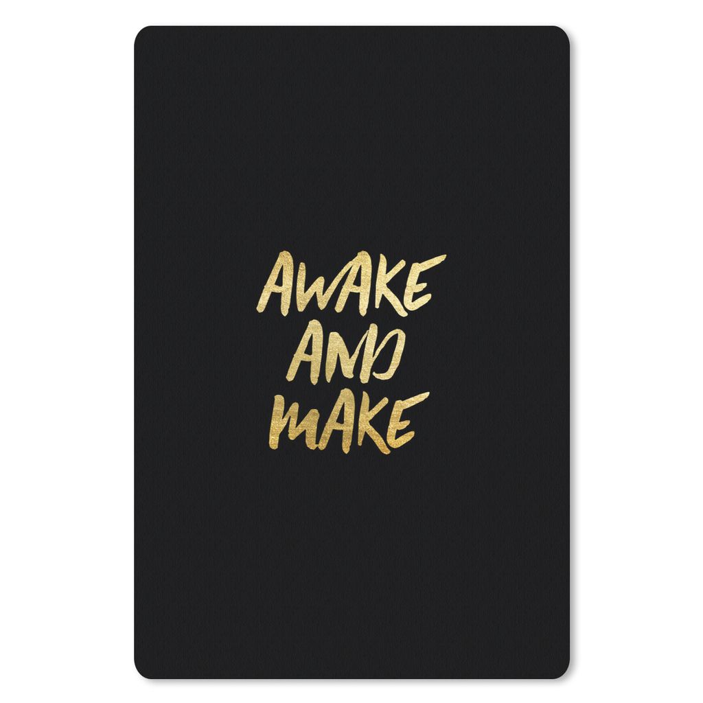 MuchoWow Mauspad Mousepad Zitate - Gold - Schwarz 40x60 cm - Mousepads - Maus Mat - Pad - Mausunterlage - Schreibtisch Accesoire