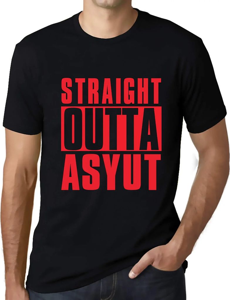 Herren Grafik T-Shirt Direkt aus Asyut – Straight Outta Asyut – Öko-Verantwortlich Vintage Jahrgang Kurzarm Lustige Druck Geburtstag Geschenk ...