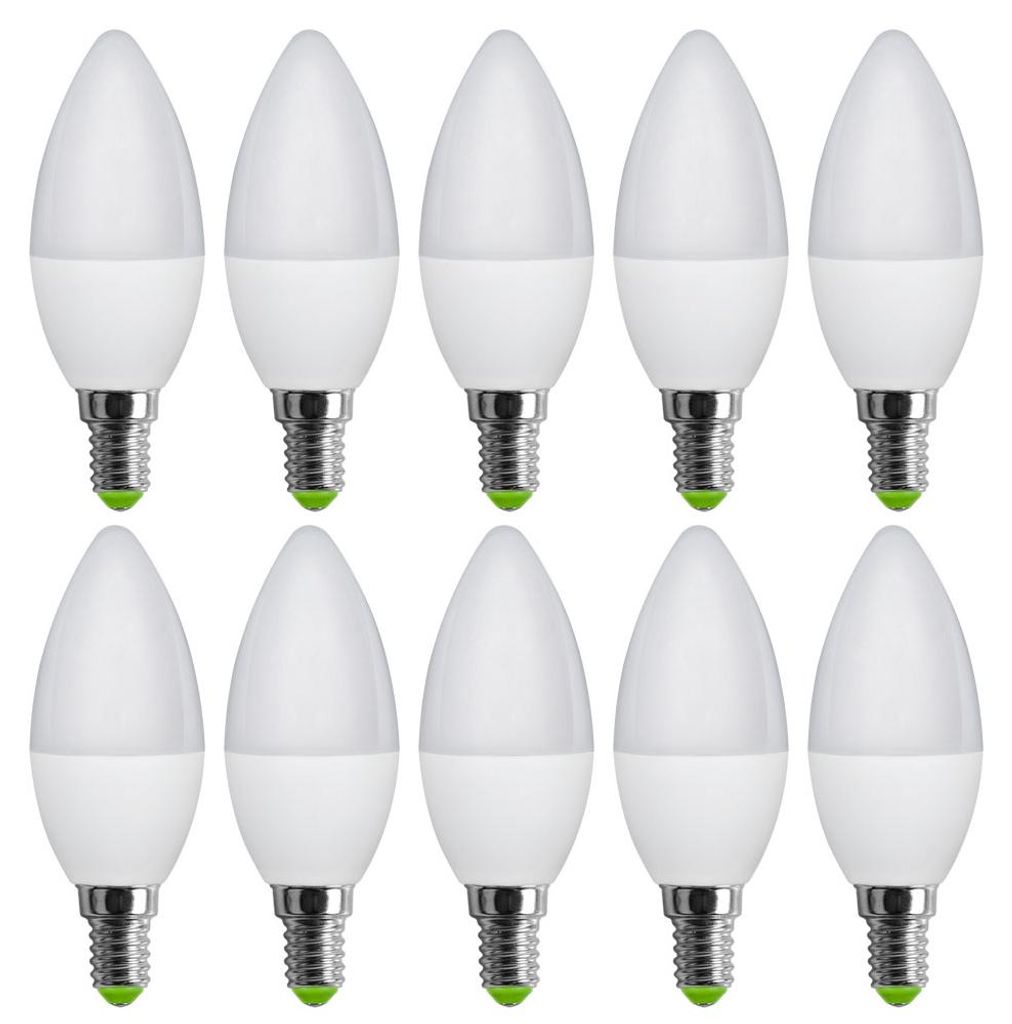 10 x LED Leuchtmittel Kerze 6W = 40W E14 matt 160° kaltweiß Produktbild 