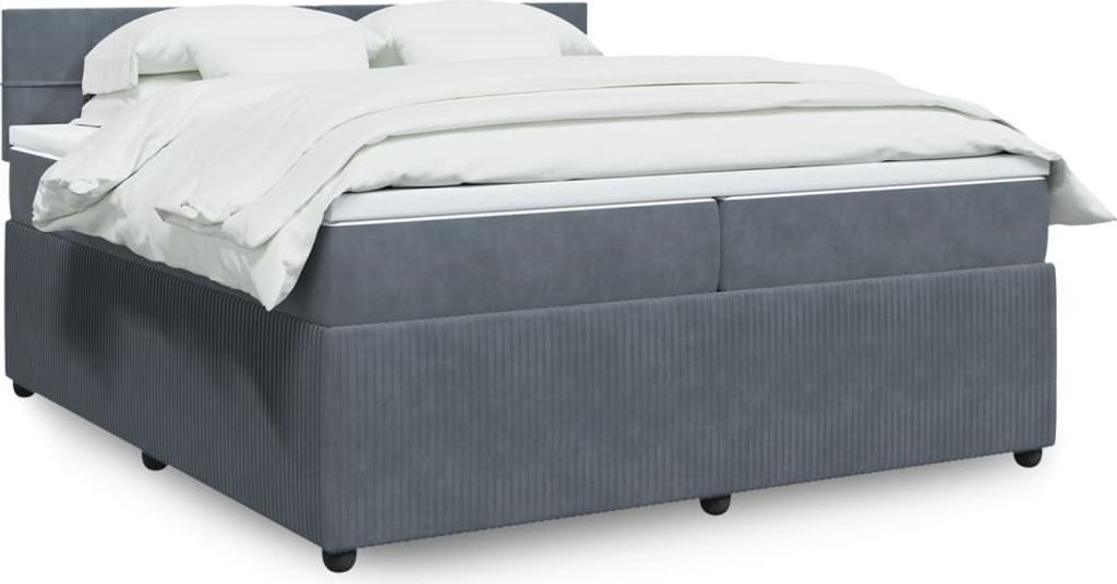 Maison Exclusive - Boxspringbett mit Matratze Dunkelgrau 200x200 cm Samt