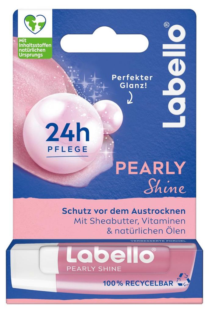 Labello Pearl and Shine Lippenpflege mit natürlichen Ölen Packung 4,8g