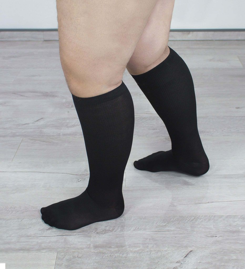 Hydas Hydas Travel Stützstrümpfe für starke Waden, schwarz - Größe 39 - 41