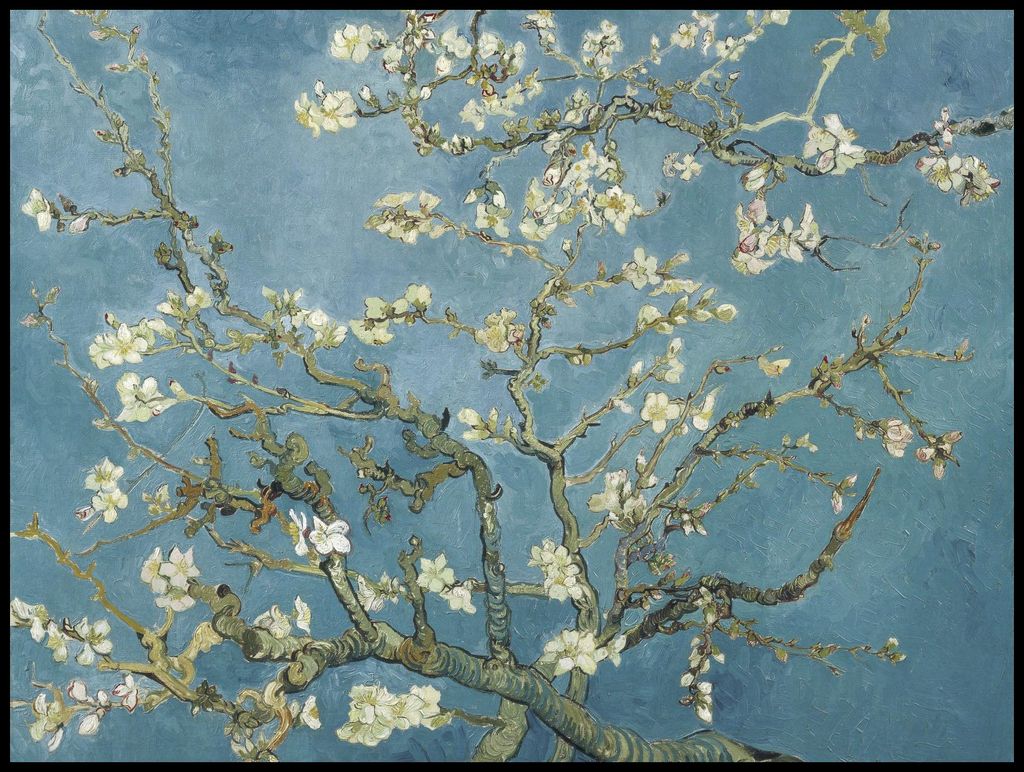 Plakat 100x75cm Mandelblüte, Van Gogh Vintage für das Wohnzimmer