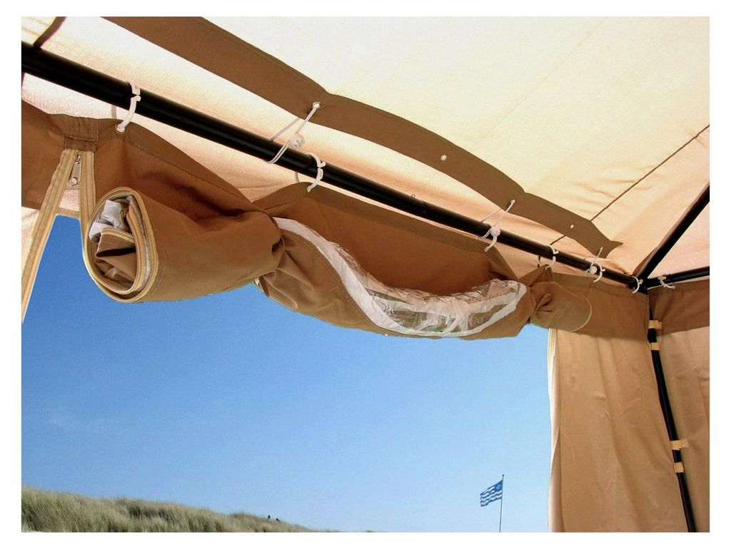 2 Seitenteile mit PVC Fenster 300x193 cm für Pavillon Sahara 3x3m