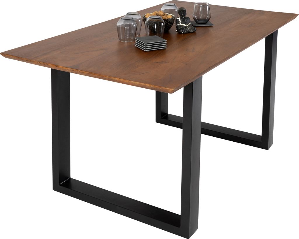 Esstisch 140x80cm Akazie massiv nussbaumfarben schweizer Produktbild 