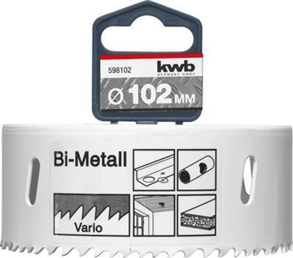 Scie cloche 102mm pour tuyauterie et aération en acier HSS bimétal